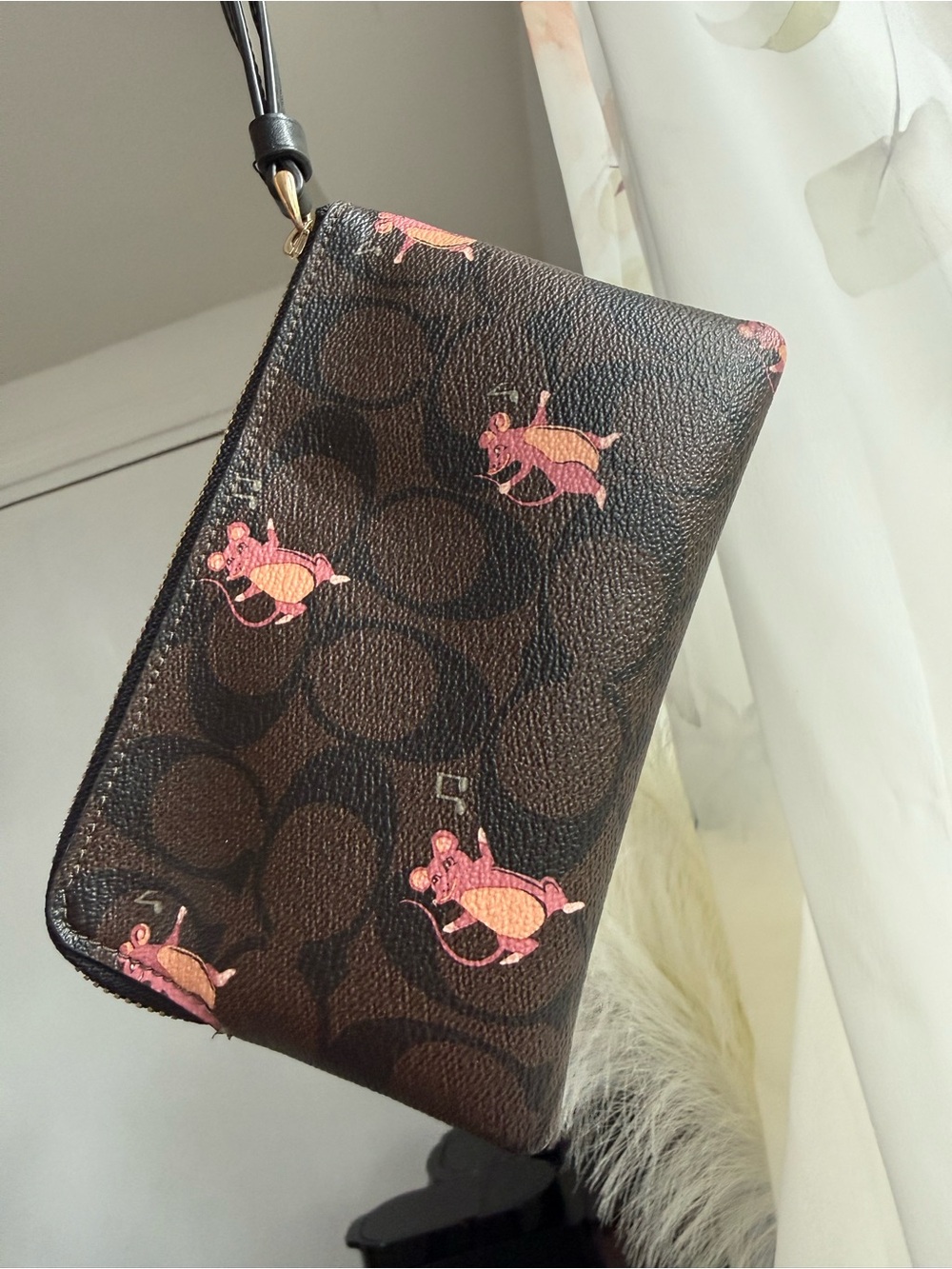 Coach Party Mouse Signature Wristlet